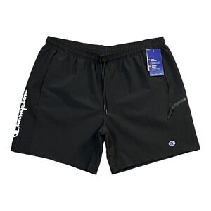 Champion Mens Nylon Shorts Size 2XL (43X7) Black Water Resistant Side Zip Pocket